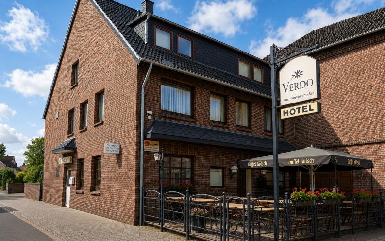 Front exterior of Verdo Hotel boutique hotel in Bergheim-Glessen near Cologne
